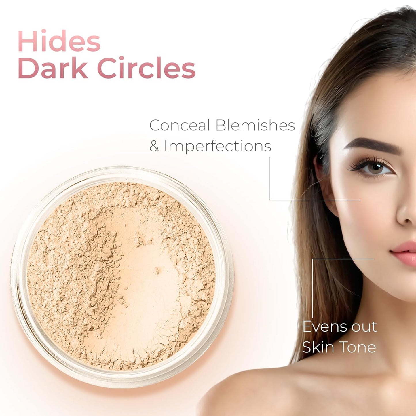 FLAWLESS COMPLEXION KIT (FAIR 1) Full Size Mineral Makeup Set Matte Foundation Bare Face Sheer Powder Cover