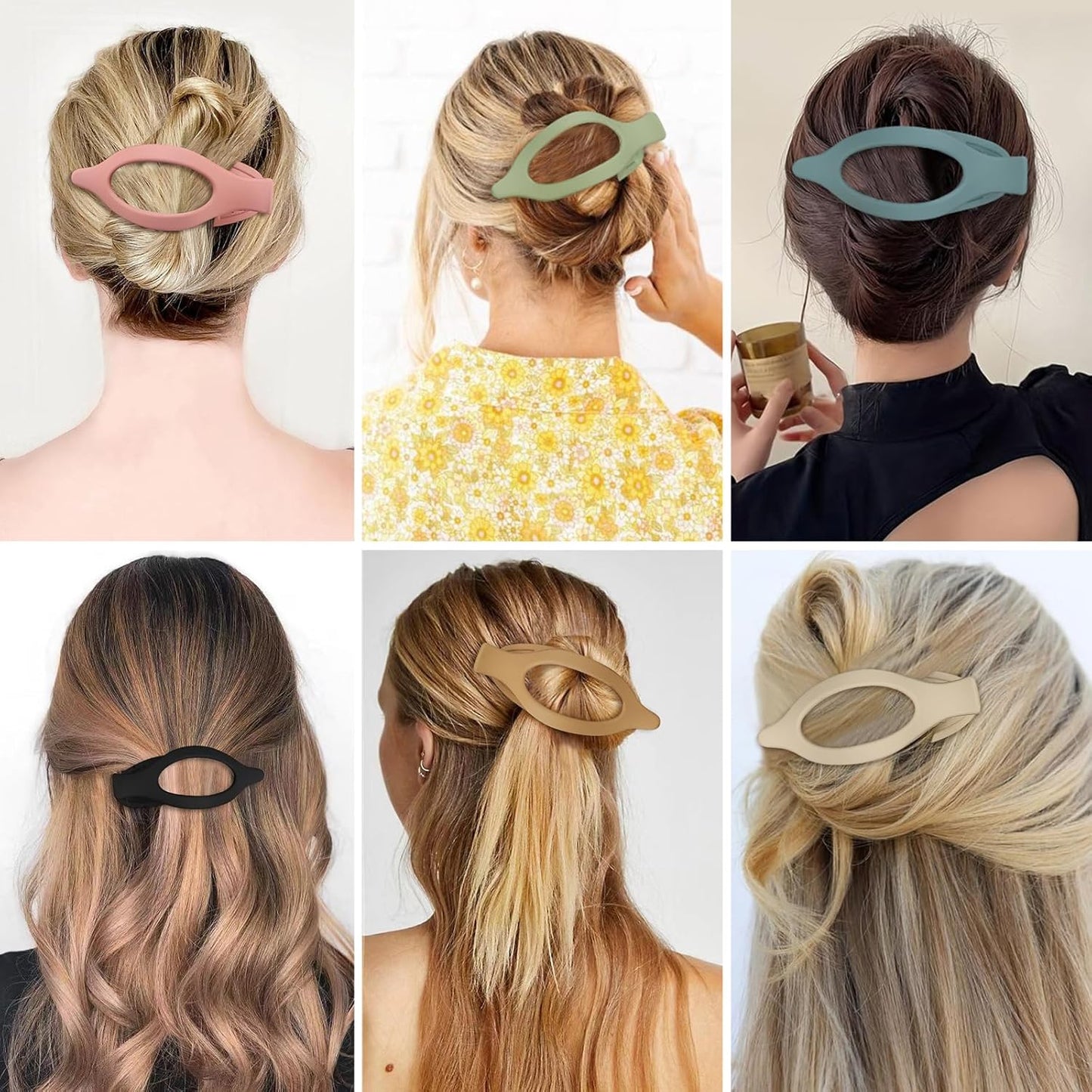 Flat Hair Clip 6 pcs Lay Down Claw Clips Hair Accessories for Women -Colorful