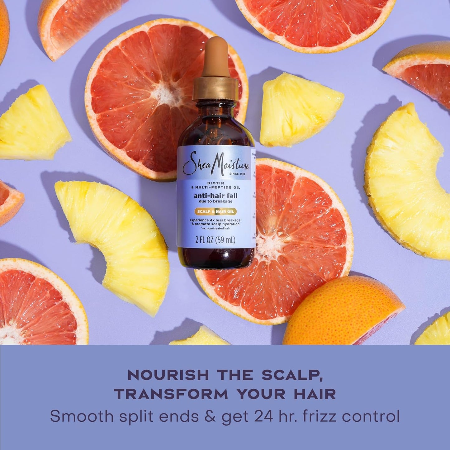 SheaMoisture Scalp & Hair Oil Anti-Hair Fall for Healthy Looking Hair and Moisturized Scalp, with Biotin & Multi-Peptide ScalpBoost Technology, 2 oz