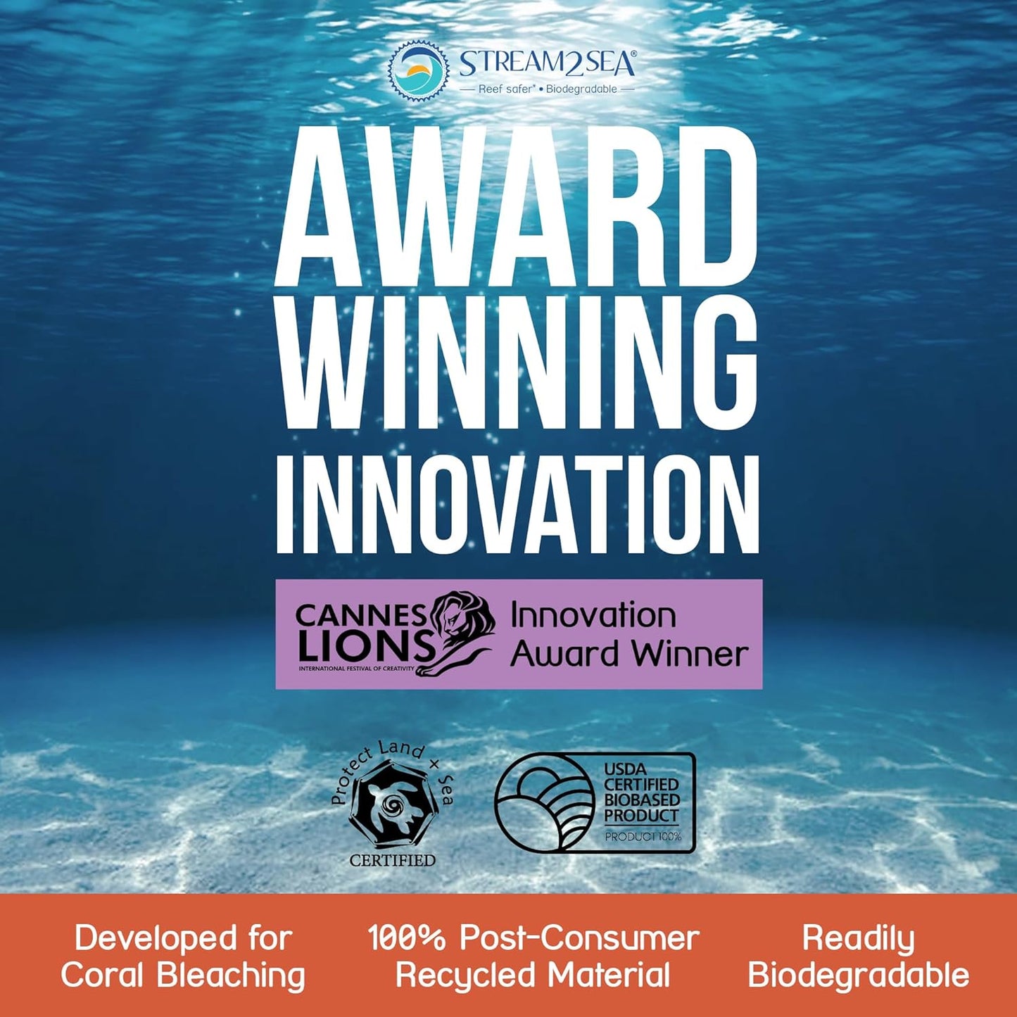 Stream2Sea Coral Care - Reef Safe Sunscreen SPF 30 Travel Size - First Reef-Approved Natural Mineral Sun block Boosts Coral Growth Water resistant- Non-Toxic, Biodegradable, Eco-Friendly - 2 Pack