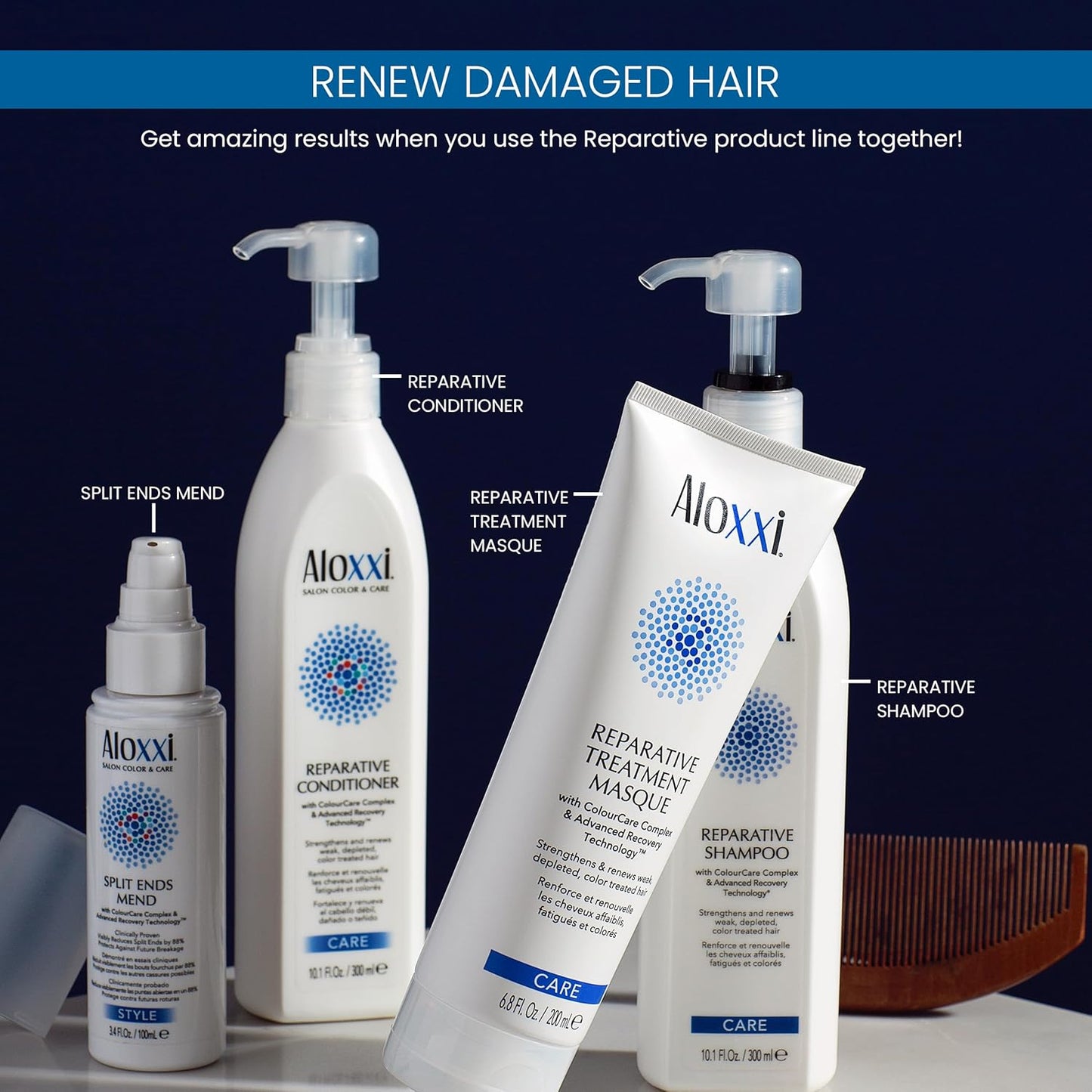 ALOXXI Reparative Hair Repair Shampoo for Damaged Hair with ColourCare Complex and Advanced Recovery Technology Cleanses Over-Processed Hair, 10.1 Fl Oz