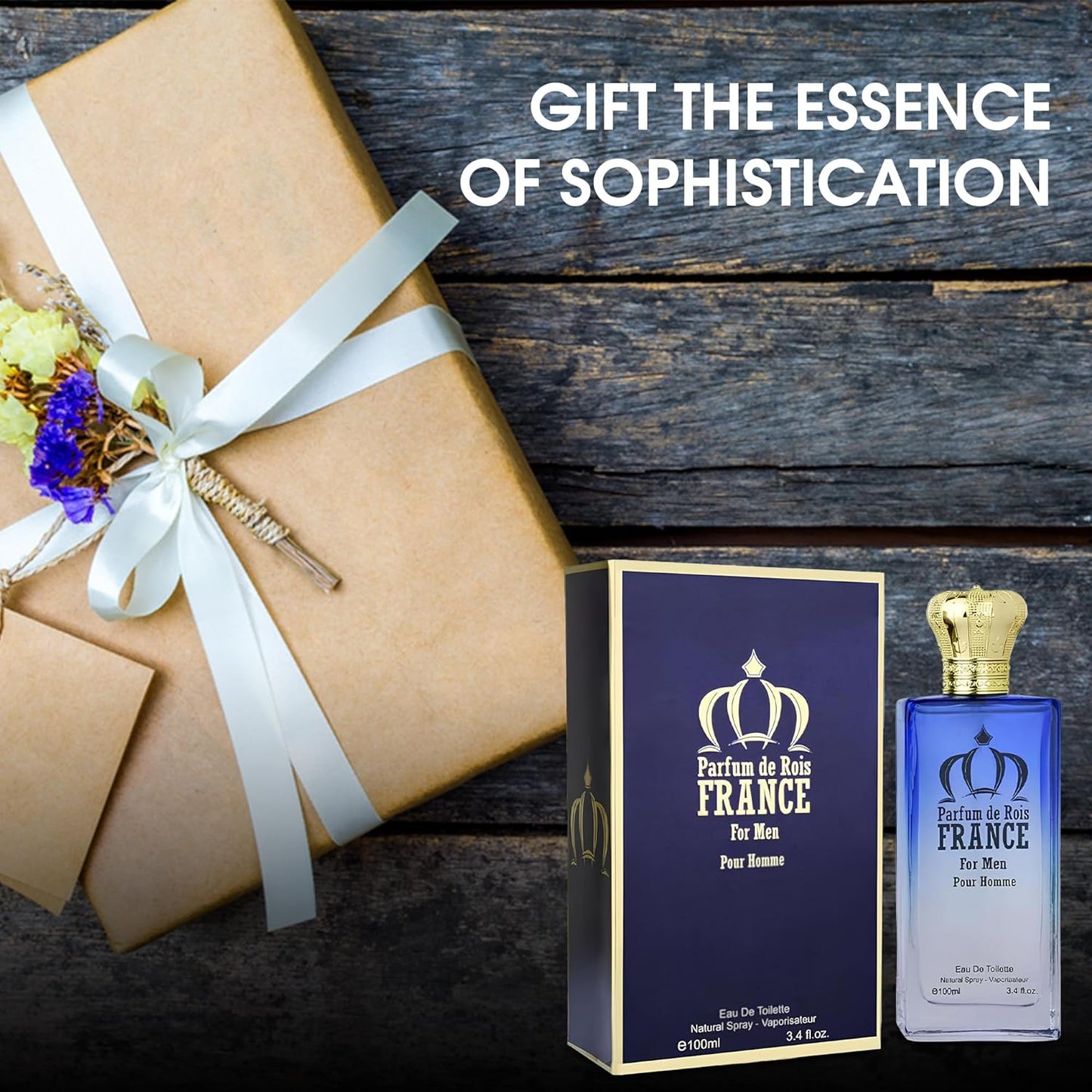 Parfum de Rois Sensual Woody Fragrance for Men | Long Lasting Cologne Aromatic Scent, Eau de Parfum Natural Spray - Great Holiday Gift, 3.4 Fl Oz/100 Ml