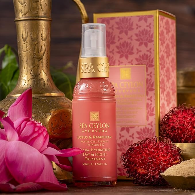 SPA CEYLON Lotus & Rambutan Ultra-Hydrating Day & Night Treatment | Natural Formula | Night Moisturizer for Face | Daily Face Moisturizer | For Sensitive Skin | 50ml