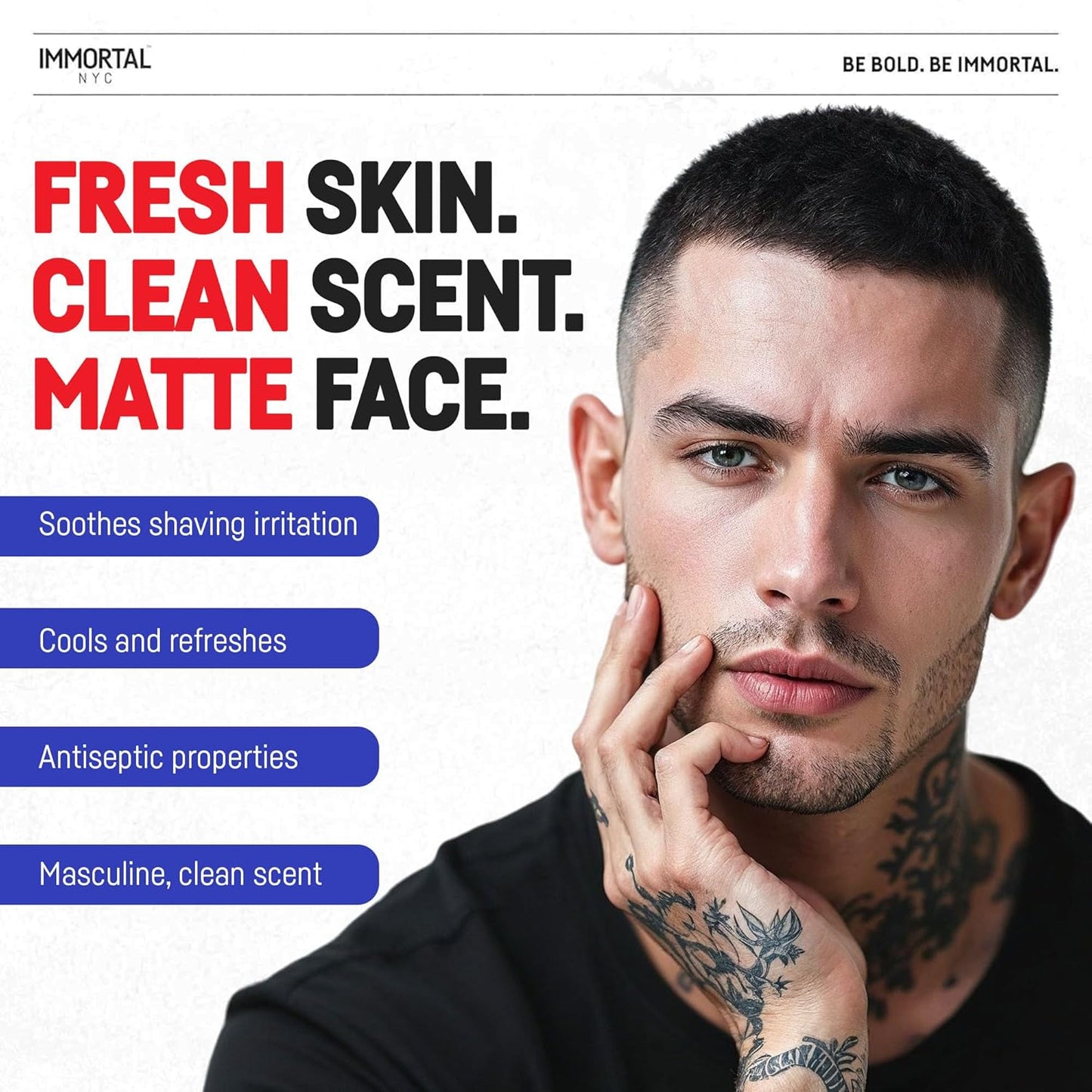 Immortal NYC Stay Blessed 02, After Shave Spray Body/Face Men's Cologne, 17 oz, Exclusive Barbers, Softens Skin, Refreshes, Disinfects and Relieves Face and Skin, Moisturizing Formula After Shaving