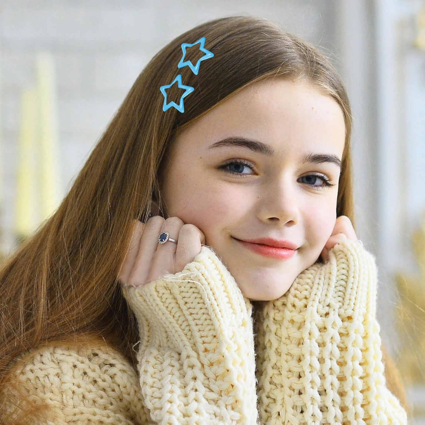 Joez Wonderful 20 Pcs Star Hair Clips, 1.26''/3cm Metal Snap Hair Clips, Cute Star Clips Hair Barrettes, Non-Slip Fashion Hair Accessories for Women (Royal Blue)