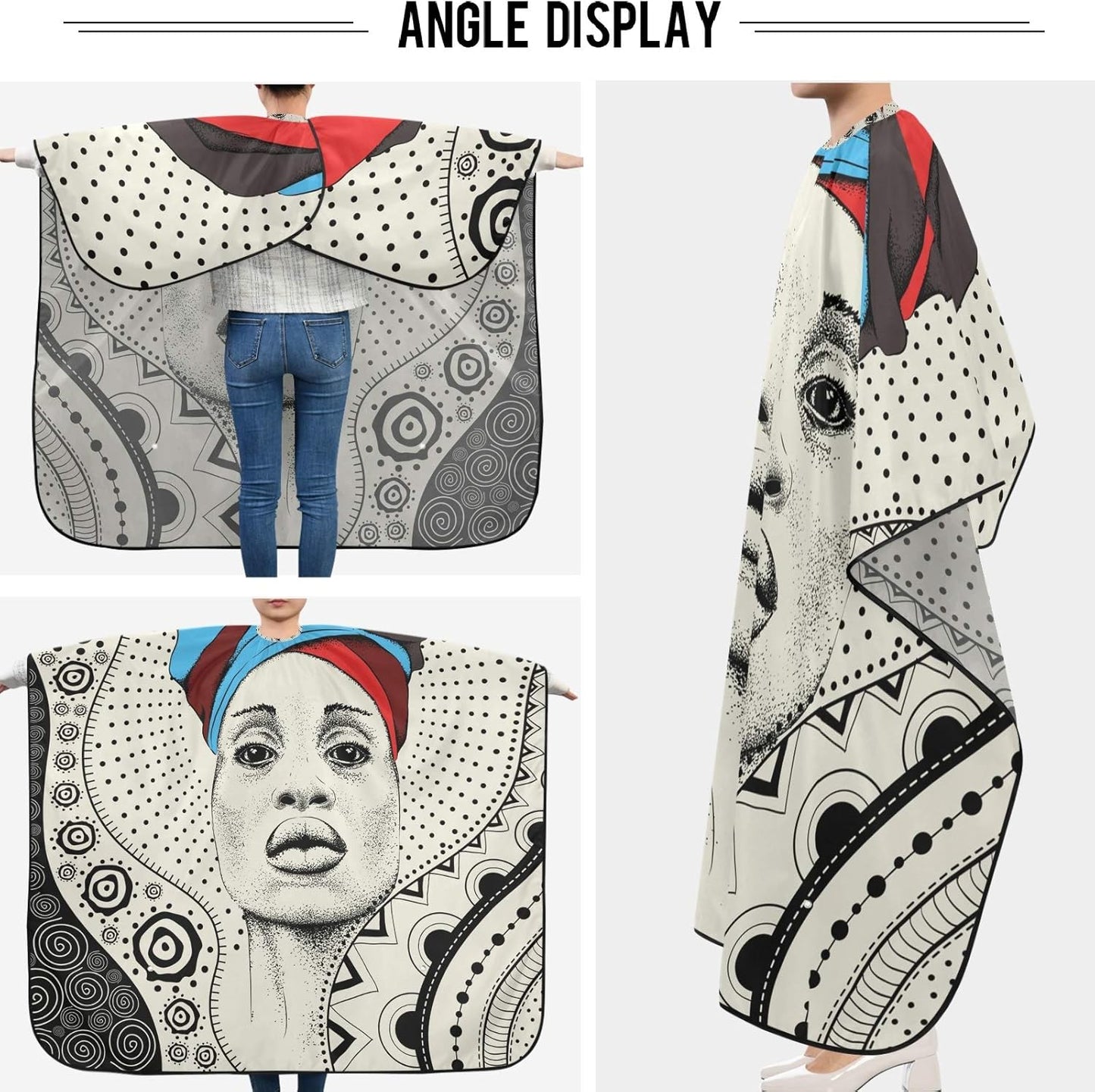 Barber Capes Polyester Hair Cutting Salon Cape with Snaps Beard Bib Hairdresser Gown Stylist Cape For Men Women