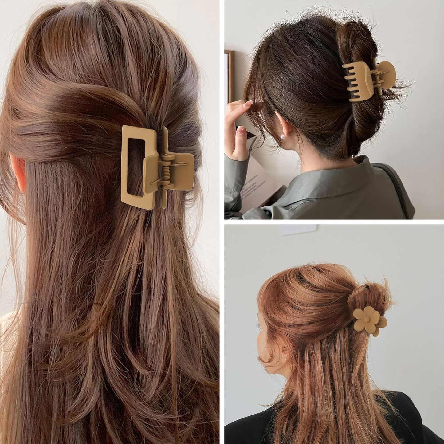 Medium Claw Clips for Women, Non Slip Matte Hair Clips for Thin/Thick Hair - 12PCS, 4 Styles - Short Hair Accessories