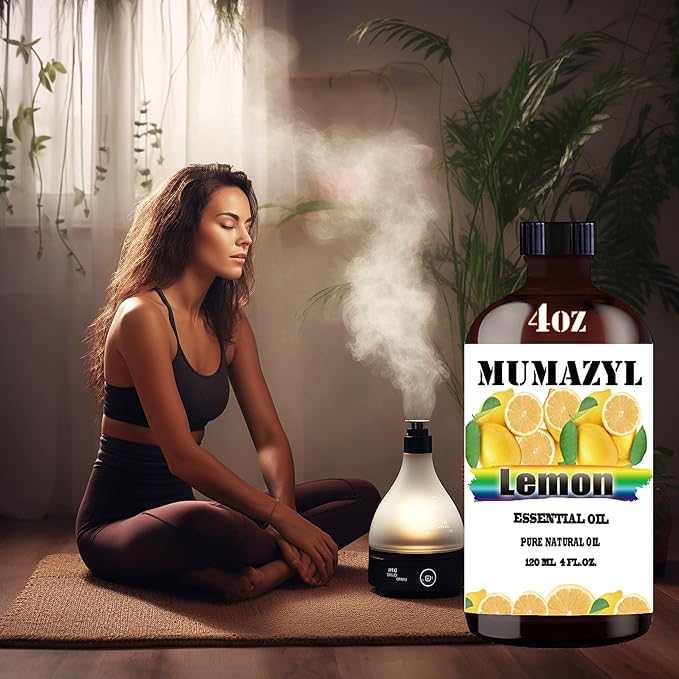 Lemon Essential Oil, Lemon Oil 4 Fl Oz 120ML for Diffuser Humidifier Yoga Cleaning DIY Candle Soap Making Essential Oils