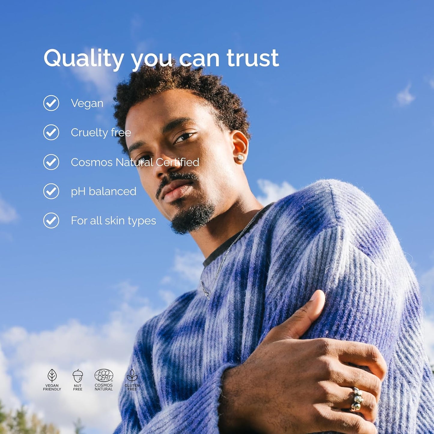 Nordisk Element Men’s Face Wash – Clarifying Gel Cleanser with Plum Extract | Daily Gentle Vegan Facial Wash for All Skin Types, Hydrating, Non-Stripping, Sulfate-Free, pH Balanced, 6.76 Fl Oz