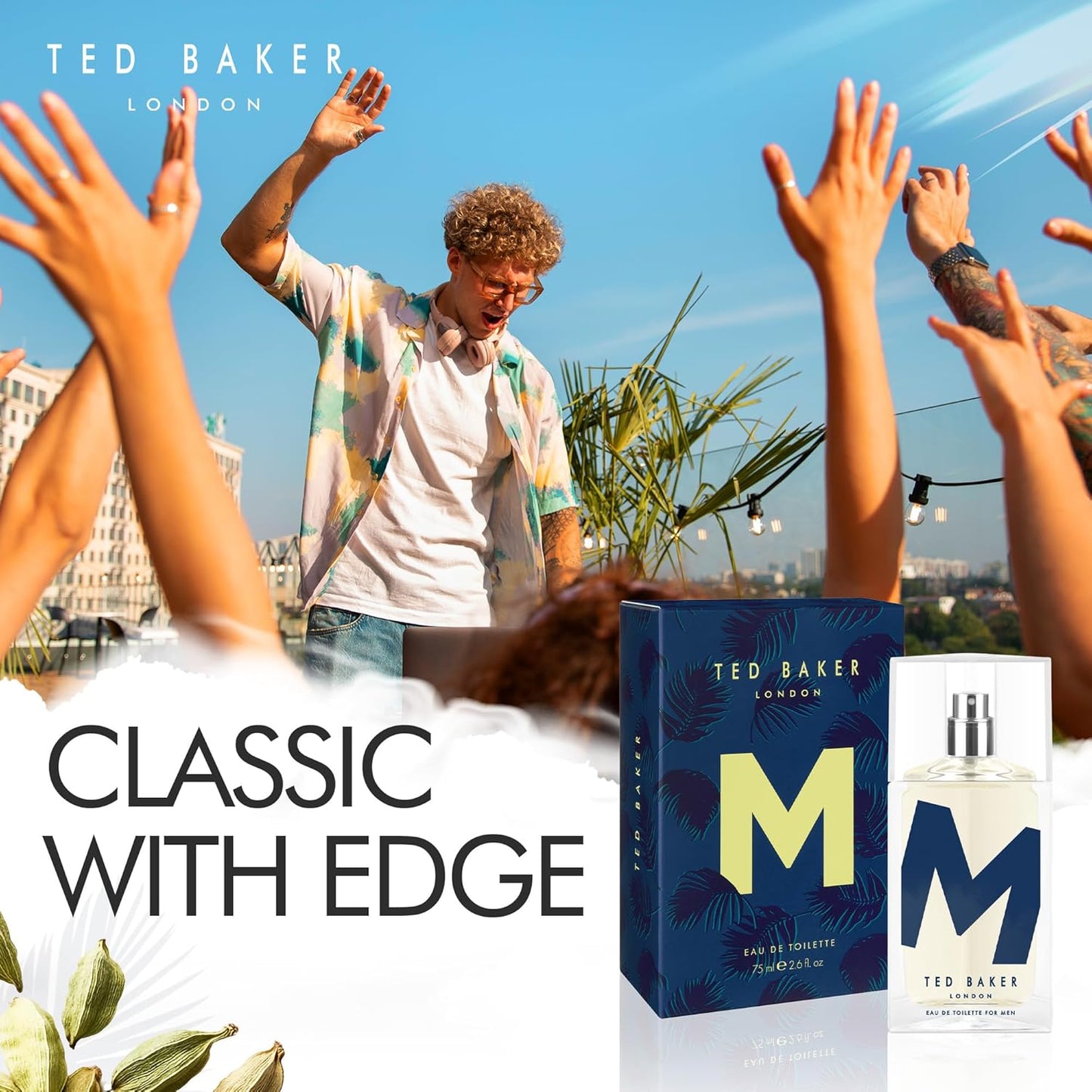 Ted Baker M EDT, Unique Notes of Tonka Bean and Sensual Musk with a Rich Woody Base, Mark of Distinction, Man Eau de Toilette, 2.54 fl oz