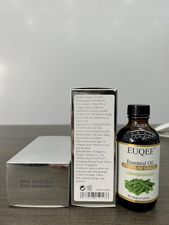 Lemongrass Essential Oil 118ml Premium Lemongrass Oil with Glass Dropper, Great for Diffuser, Candle Making - 4Fl. Oz