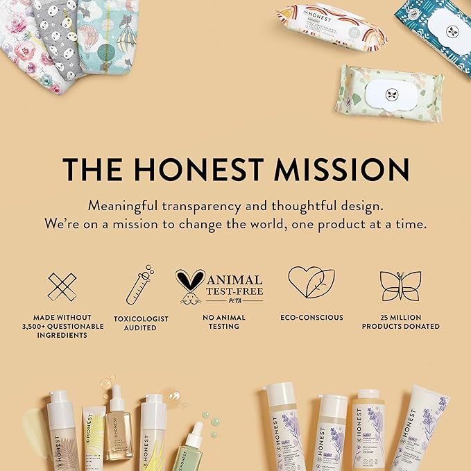 The Honest Company New Mama Care Essentials Gift Set | Hospital Bag Must Haves | Travel Size Nip Balm (0.5 oz), Glow On Body Cream (1 oz), Gotta Glow Face Wash (1.75 fl oz), Reusable Pouch