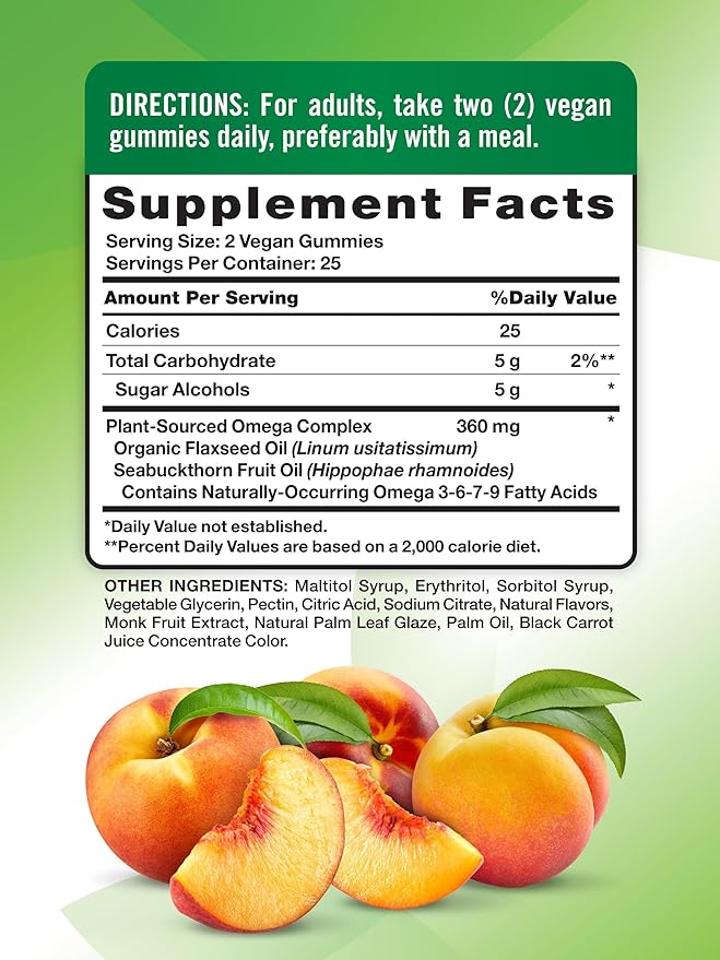 Nature's Truth Vegan Omega 3679 Gummies 50 Count