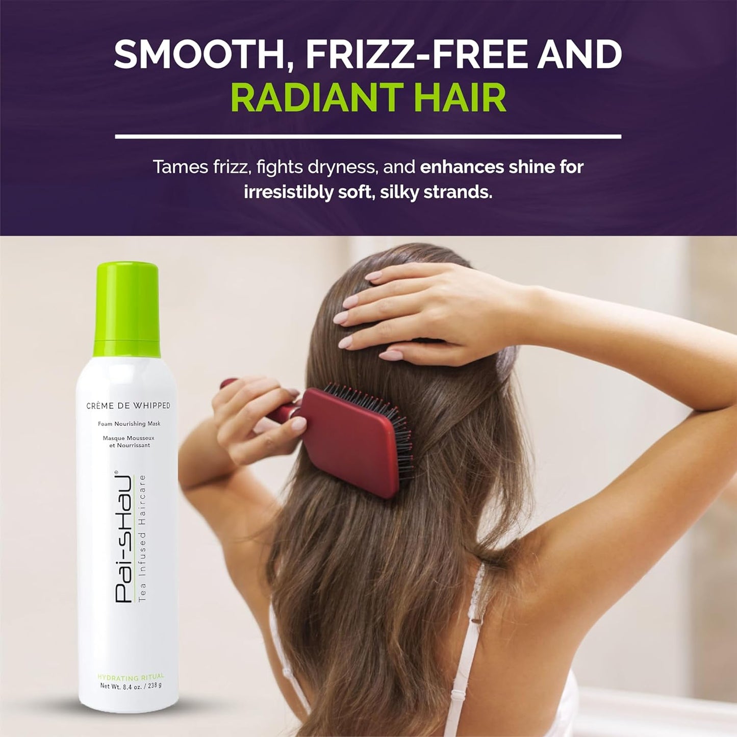 Pai-Shau Crème de Whipped - Nourishing Foam Hair Mask for Damaged & Dry Hair - Restores Strength & Hydration - 8.4 Oz