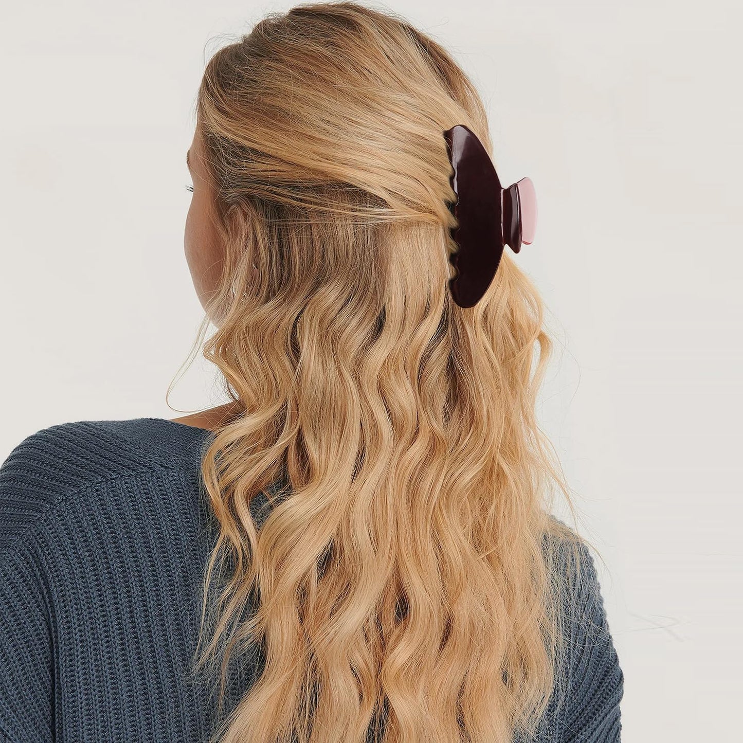 MAORULU Premium Durable Acetate Hair Claw Clips for Women Girls, 4 Inch Large Cute Jaw Clip for Thick or Thin Hair, Vintage Y2K Hair Clips, Dark Brown