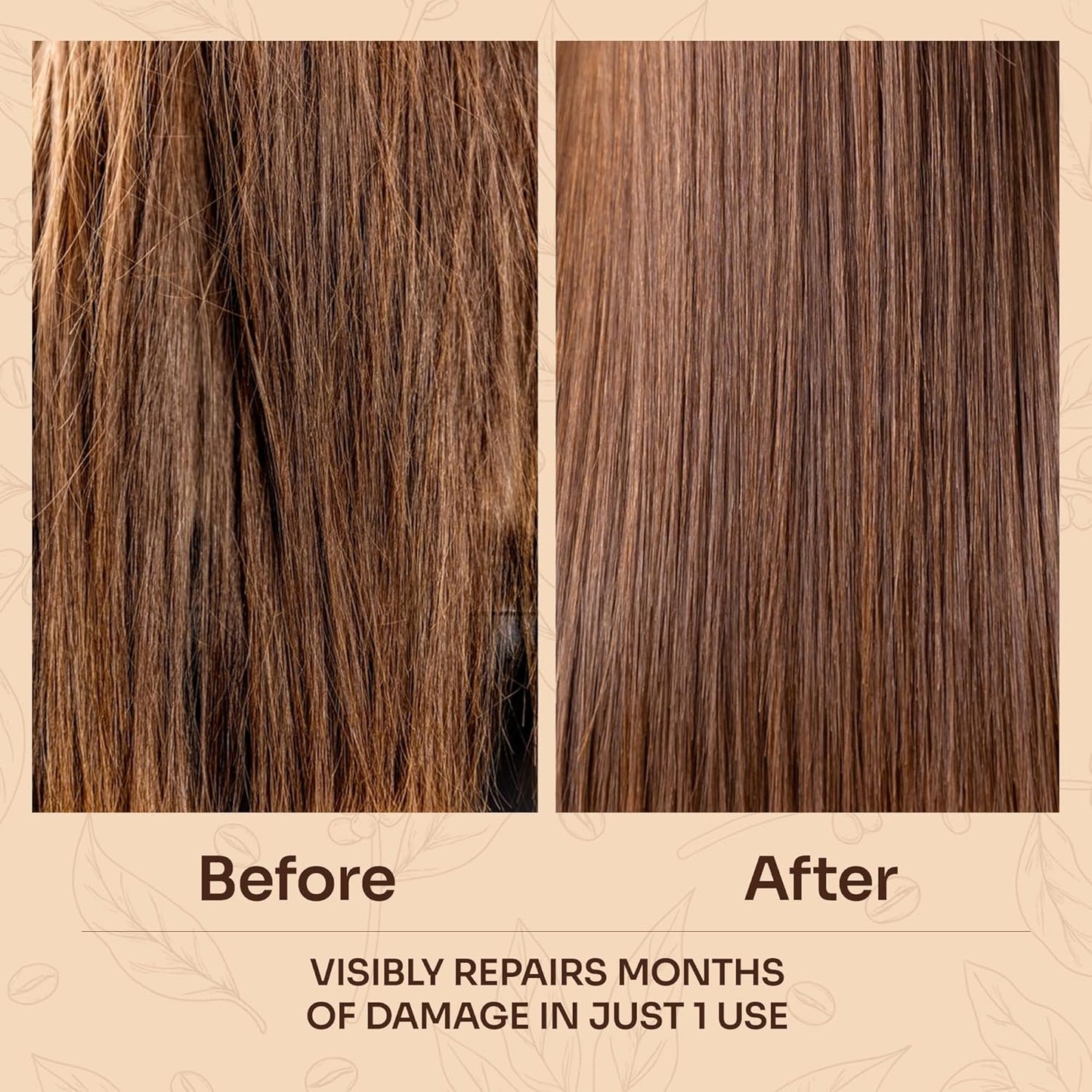 Hydrating Hair Mask - Coffee Therapy Deep Conditioning Hair Repair Treatment with Rice Protein, Natural Amino Acids & Caffeine | Restores Softness & Strength for Dry and Damaged Hair