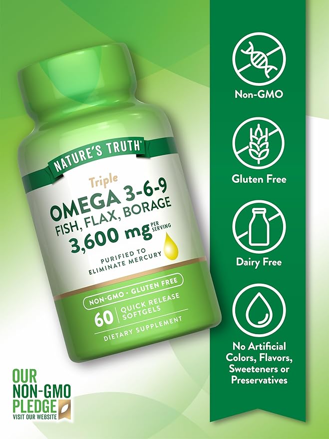Nature's Truth Triple Omega 369 Softgels 3600mg | 60 Count