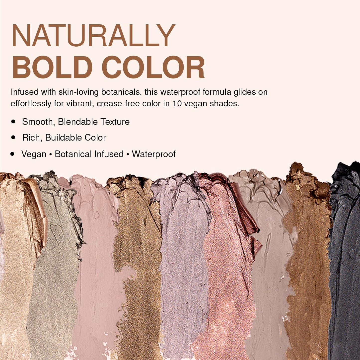 Palladio Waterproof Eyeshadow Stick with Blending Sponge, Long Lasting & Effortless Application, Smudge Free & Crease Proof Formula, Matte & Shimmer Shades, Buildable Eye Shadow (Bronze Shimmer)