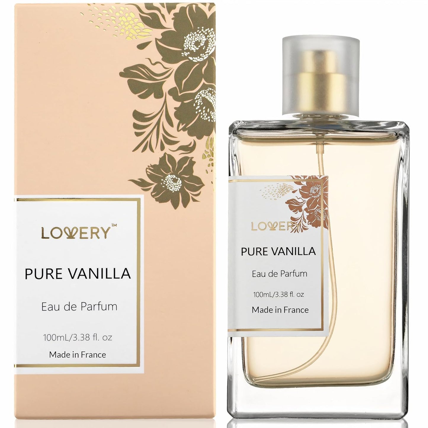 Pure Vanilla Perfume for Women, 3.38 fl oz, Made in France Long-Lasting Eau de Parfum Sweet Vanilla Fragrance – Gift for Girlfriend, Wife, or Mom – 100 ML