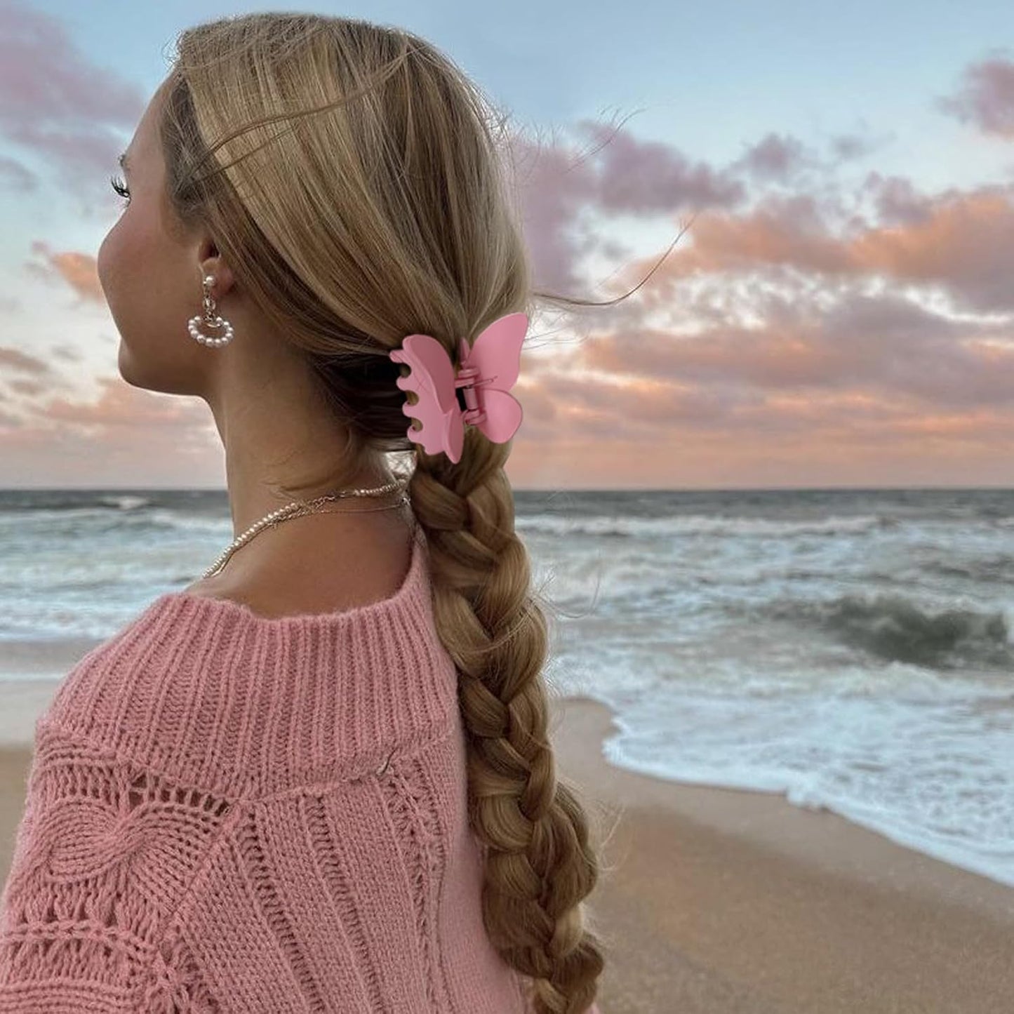 Butterfly Hair Accessories Claw Clips for Women Matte claw clips for Thick or Thin Hair. Matte 4pcs