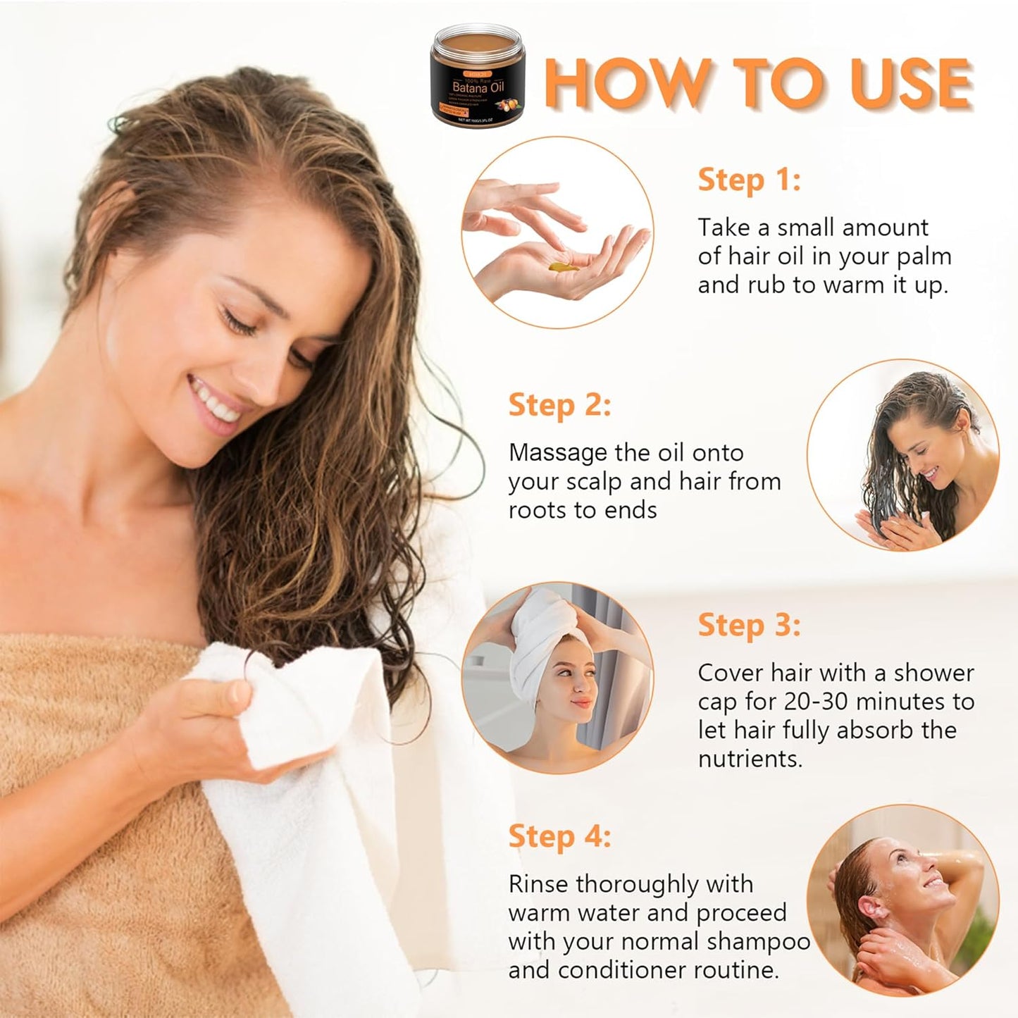 Raw Batana Oil for Hair Growth, 100% Natural Pure Dr. Sebi Botana Oil from Honduras, Unrefined Organic for Prevent Hair Loss, Enhances Thickness for Men & Women 5.3 oz