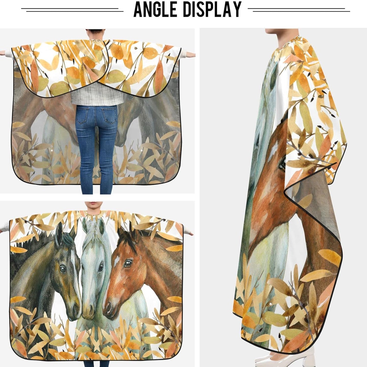 visesunny Professional Barber Cape Polyester Hair Cutting Clippings Catcher Grooming Cape Apron for Shaving Trimming For Men