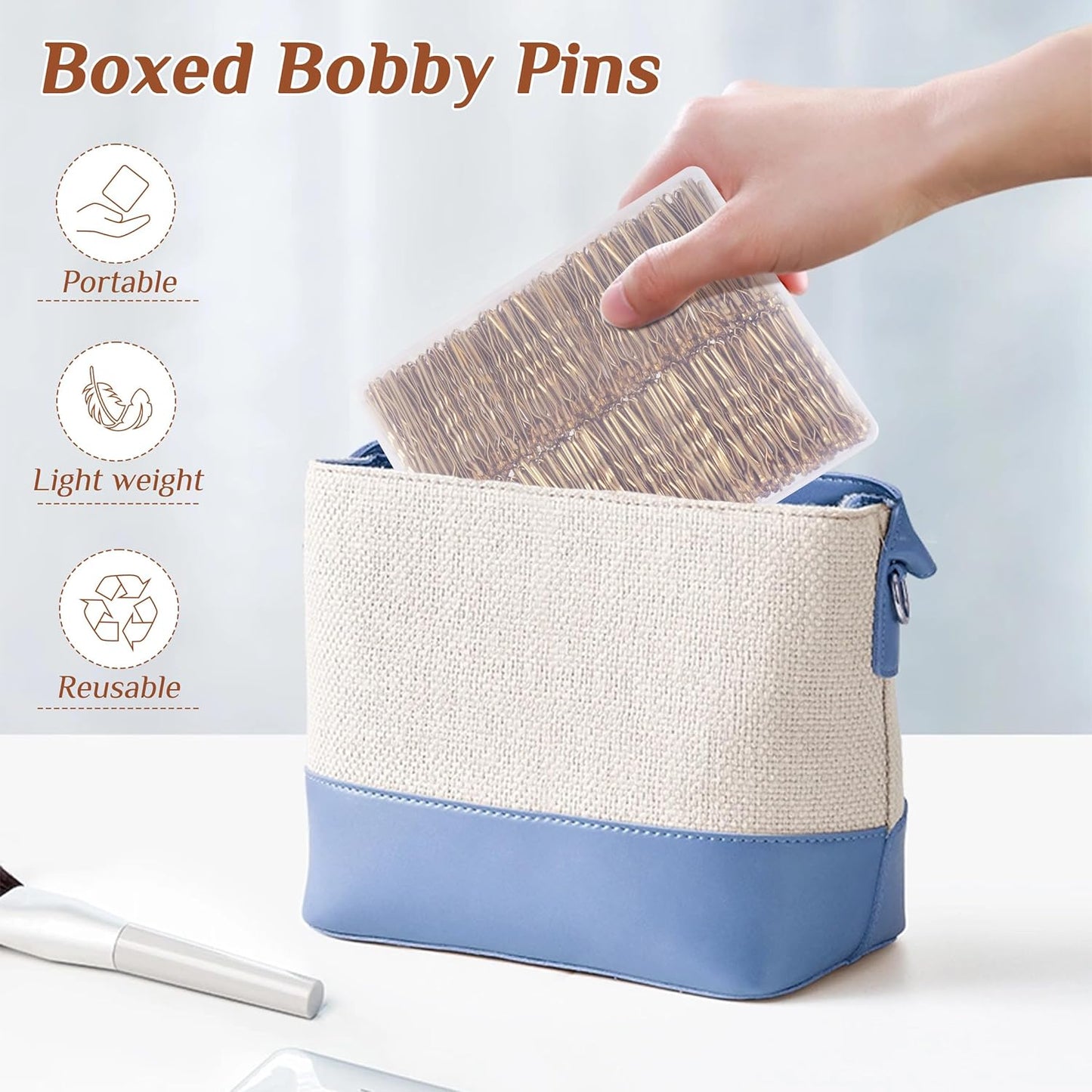 Bobby Pins Blonde Hair, 500 Pcs Blonde Bobby Pins, 2 Inch Premium Bobby Pin, Secure Hold Bobby Pins with store box, Hair Pins for Women and Girls