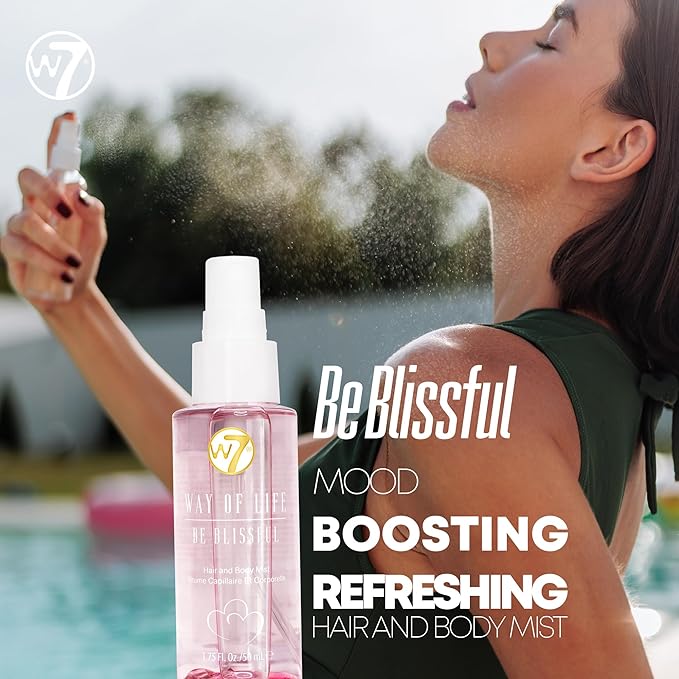 W7 VAY-CAY Be Blissful - Travel Size Skincare Set | Carry On Luggage Essentials: Shower Gel & Body Wash, Body Butter & Body Mist | Energizing & Hydrating Body Care for Glowing Skin