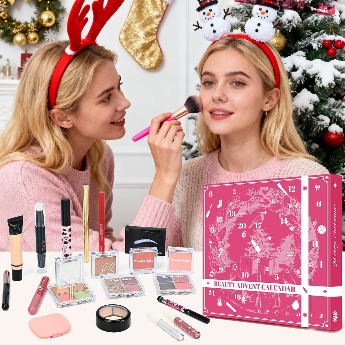 Makeup Advent Calendar 2025 for Teen Girls & Women,24 Days Christmas Countdown Calendar Makeup Gift Set, 2025 Xmas Gift Surprise Box Calendar Full Beauty Kit
