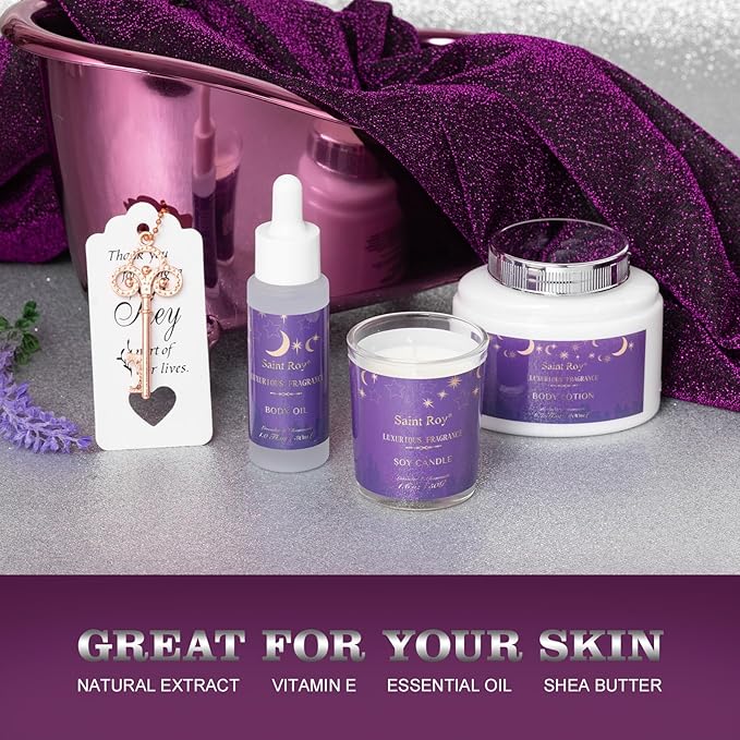 Mother's Day Gift for Mom Spa Gifts for Women, 10pcs Self Care Kit Lavender Scented, Birthday Gifts Skin Care Set Gift Basket Beauty kits Care package