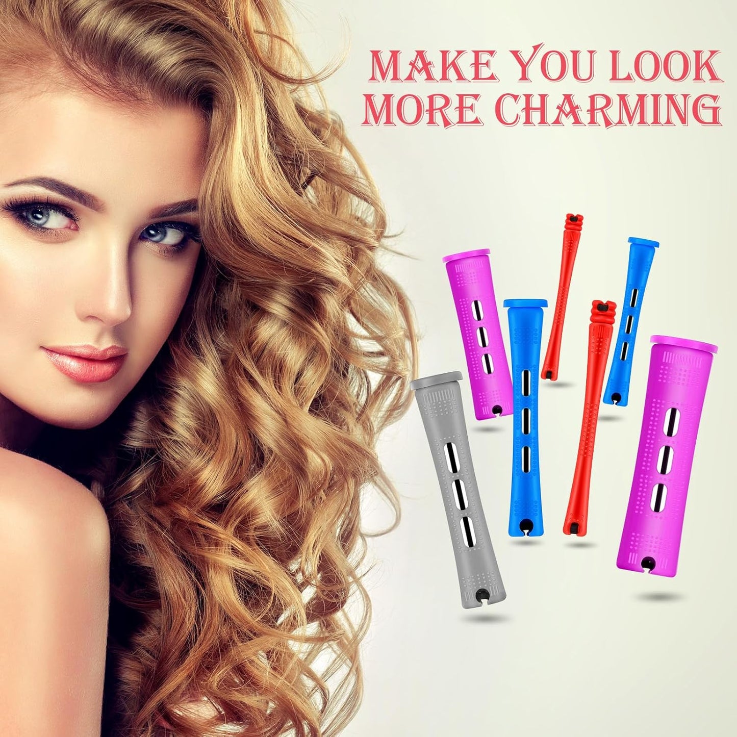 48 Pieces Hair Perm Rods Short Cold Wave Rods Plastic Perming Irons Hair Curling Rollers Curlers with Steel Pintail Comb Rat Tail Comb for Hairdressing Styling Supplies(4 Sizes,4 Colors)