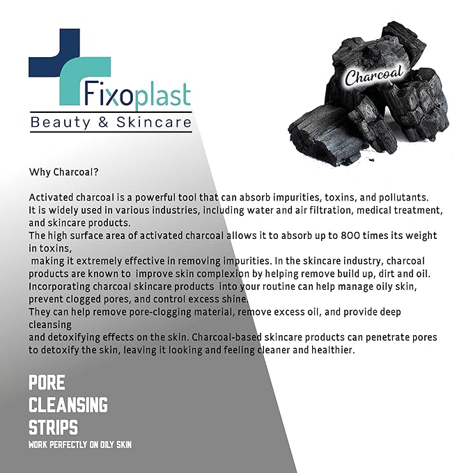 Pore Cleansing Strips, Blackhead remover for nose, chin and T-zone, Charcoal (Charcoal, 40)