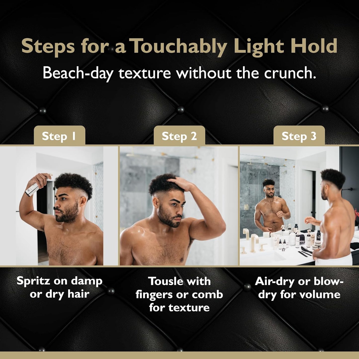 Sea Salt Spray – Lightweight Texture, Volume, and Flexible Hold with Epsom Salt & Pro-Vitamin B5 (2-pack, Obsidian Cardamom)