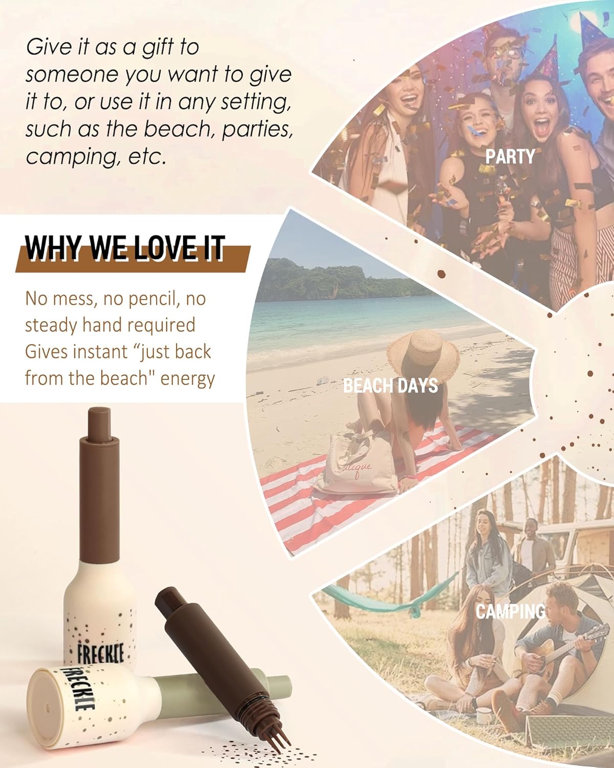 Freckle Stamp Cushion, Vivid Natural Faux Freckles Pen, Long Lasting Waterproof Quick Dry Lifelike Fake Freckle Stamp Pencil, Get Sun-kissed Stars Makeup in One Press, Makeup Gift for Women Girl-04