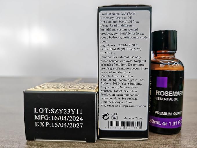 Rosemary Essential Oil 30ML/1.01FL.OZ, MAYJAM Premium Rosemary Oil Essential Oils with Glass Dropper, Great for Aromatherapy Diffuser and Candle Making