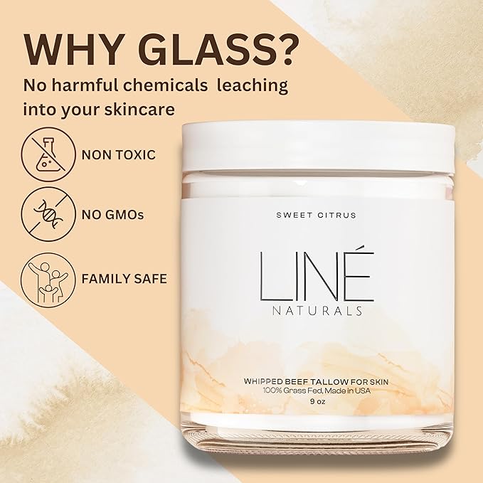 Whipped Beef Tallow for Skin - 100% Pure, Grass Fed Tallow Moisturizer for Face and Body - Organic Honey Beef Balm for Sensitive Skin - Quick Absorbing Hydration (Sweet Citrus)