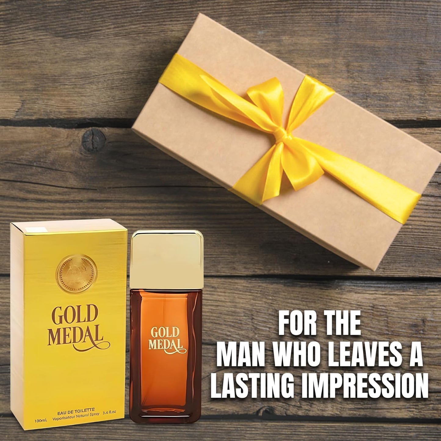 Gold Medal Sensual Woody Fragrance for Men | Long Lasting Cologne Aromatic Scent, Eau de Parfum Natural Spray - Great Holiday Gift, 3.4 Fl Oz/100 Ml