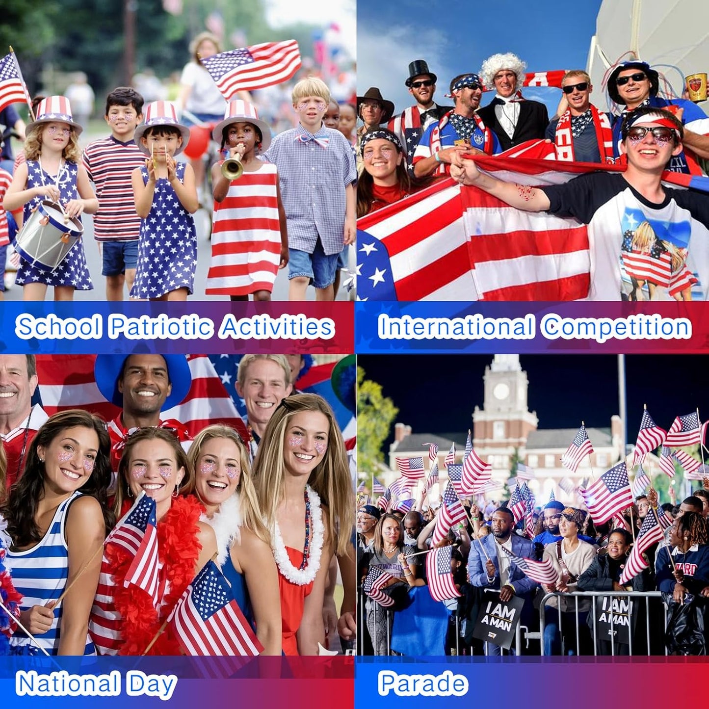 Red White and Blue Body Glitter - 4th of July Outfit Accessories for Women & Kids, USA Flag Face Glitter Makeup, Holographic Chunky Sequins for Independence Day, President's Day Memorial Day