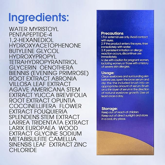 Eyebrow Growth Serum Plant Extracts Brows Growth Serum for Women Regrowth Eyebrow Hair Growth Thicker, Longer, Fuller -5ml