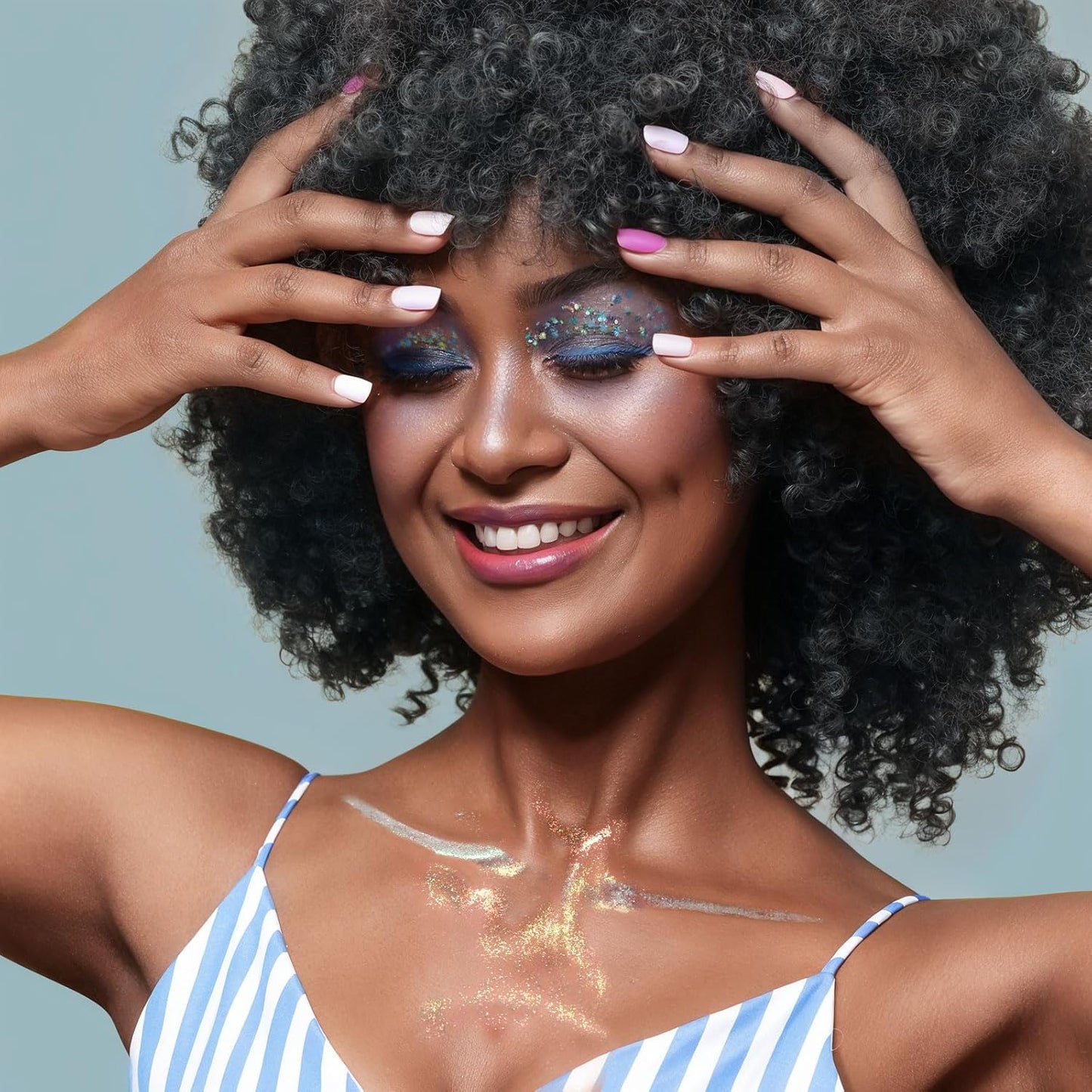 FANDAMEI 6 Colors Face Glitter Gel+ 4PCS Glitter Freckles. Body Hair Face Speckles, Makeup Patches.