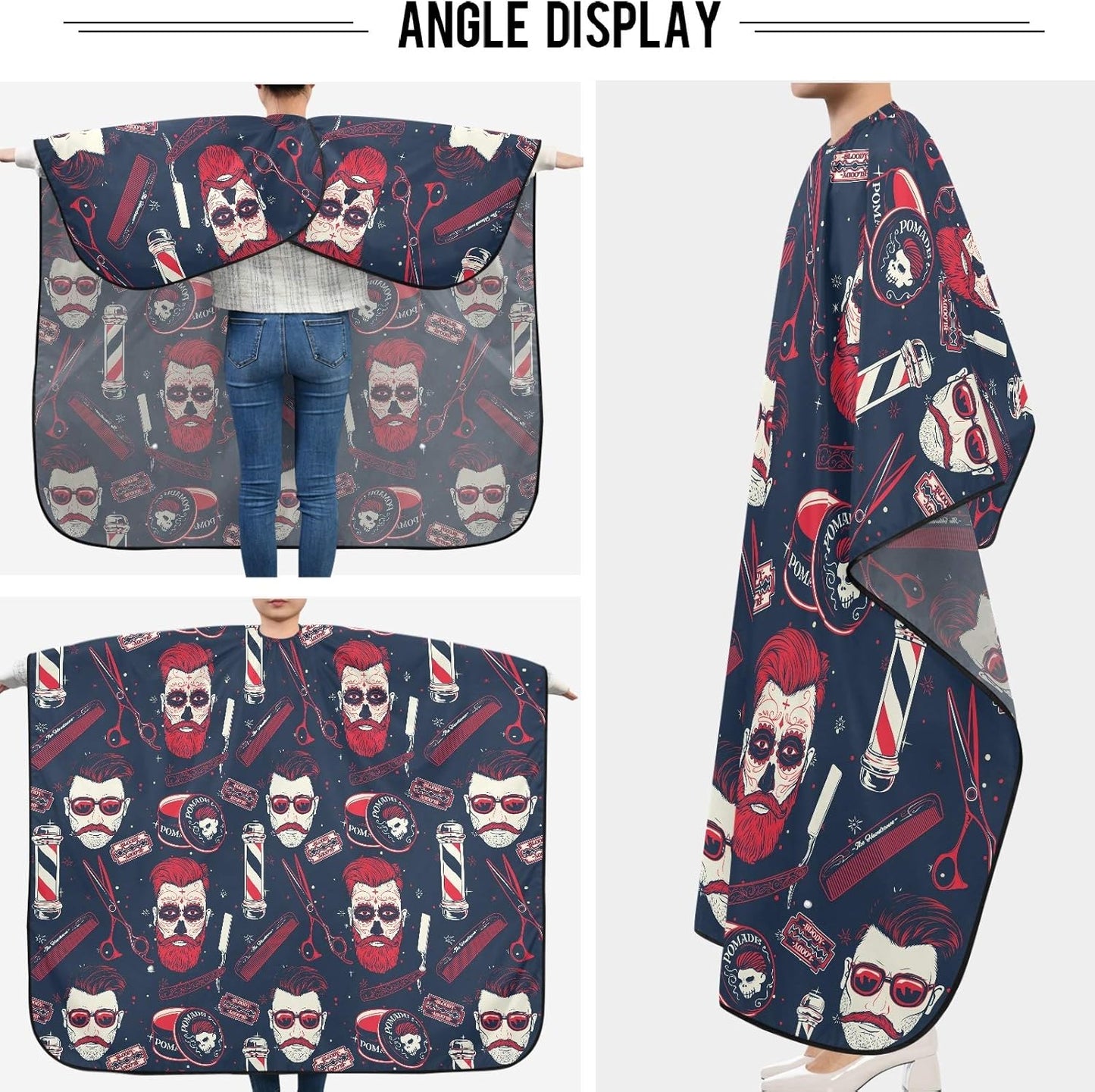 visesunny Professional Barber Cape Polyester Hair Cutting Clippings Catcher Grooming Cape Apron for Shaving Trimming For Men