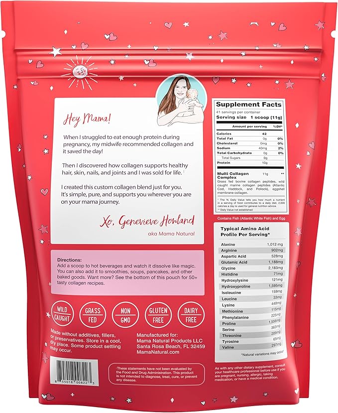 Multi Collagen Protein Powder Type I II III IV V X - Unflavored & Hydrolyzed 16Oz Pure Collagen Peptides Powder - Grass Fed Beef, Wild Fish Marine & USA Eggshell - Whole Body Collagen