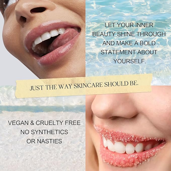 Sugar Lip Scrub Exfoliator: 3-in-1 Lip Therapy Hydrating Lip Balm for Soft Nourished Flake-Free Lips One-Step Prep 0.1 oz (3g, Peach)