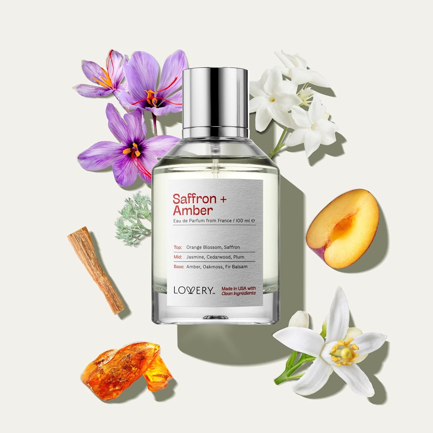 Saffron Amber Perfume for Women & Men, Inspired by B.accarat Rouge 540, Long Lasting Womens Perfumes, Clean Natural Fragrance EDP Spray, 100ml Perfumes for Women, Birthday Gifts for Mom, Made in USA