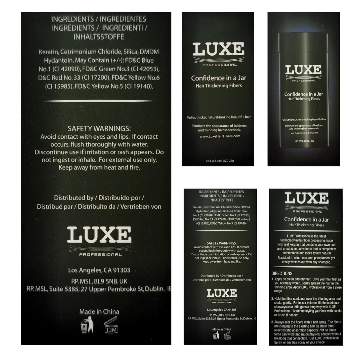 LUXE Hair Building Fibers - Thickening Fibers - CONFIDENCE IN A JAR – 2 Months+ Supply! – Hypoallergenic, Dermatologist Tested – Multiple Colors Available (Blond)