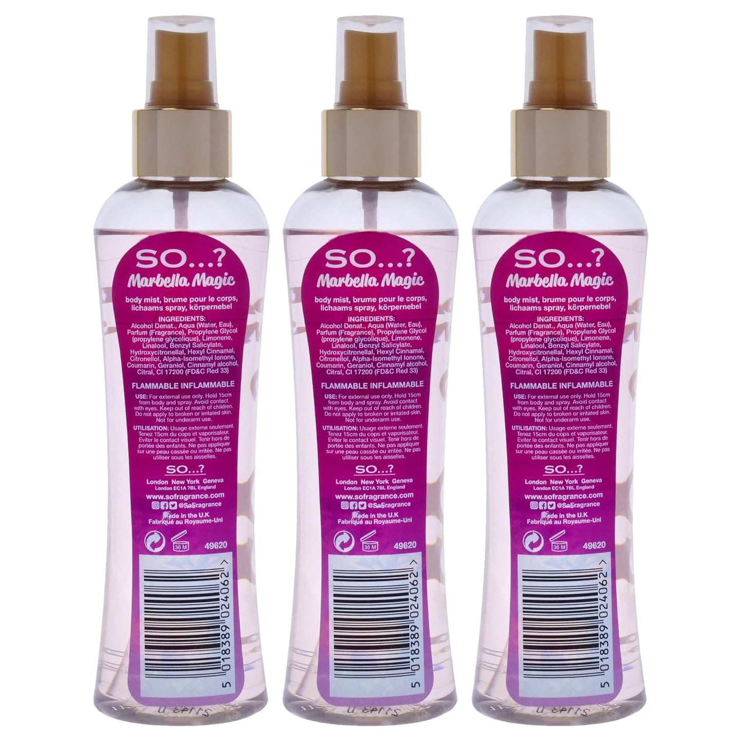 So...? Marbella Magic Body Mist for Women - 6.9 oz Body Mist - Pack of 3