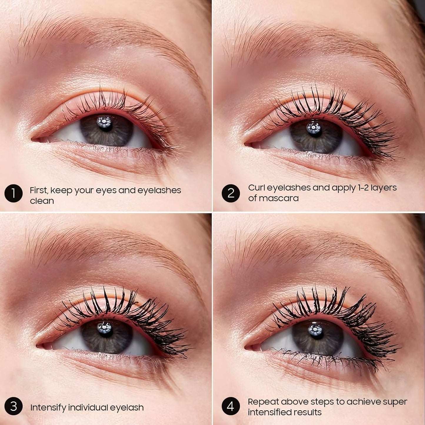 Waterproof Mascara Black, Mascara Volume and Length Smudge-Proof No Flaking, No Clumping for a Natural Full Fan Effect & 24H Wear, Paraben Free & Cruelty Free