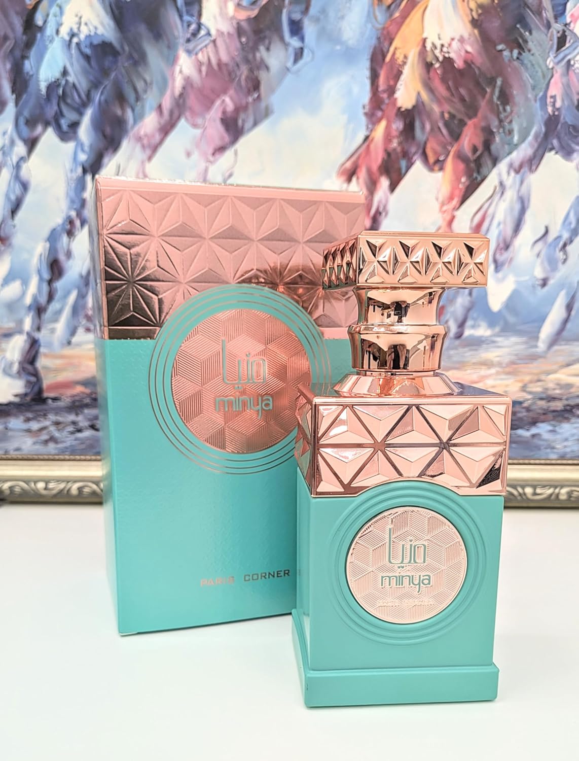 Paris Corner | Minya Green Eau De Parfum EDP 3.4 Fl Oz | Unisex Perfume for Men & Women | Featuring Pistachio, Almond, Jasmine & Vanilla Perfume Notes | Luxury Scent Experience