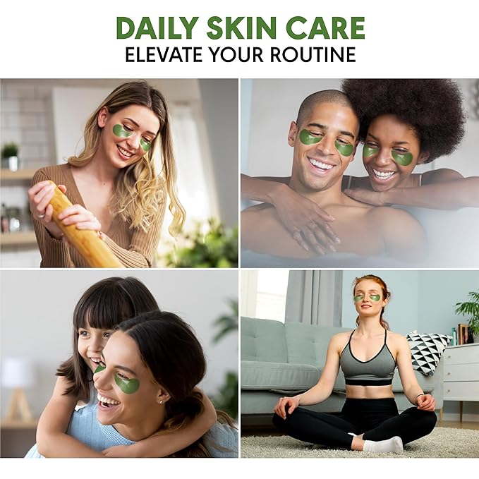 Eye Masks for Dark Circles and Puffiness – Hydrating Eye Patches with Collagen Hyaluronic Acid Green Tea & Aloe - Under Eye Treatment for Women and Men 30 Pairs