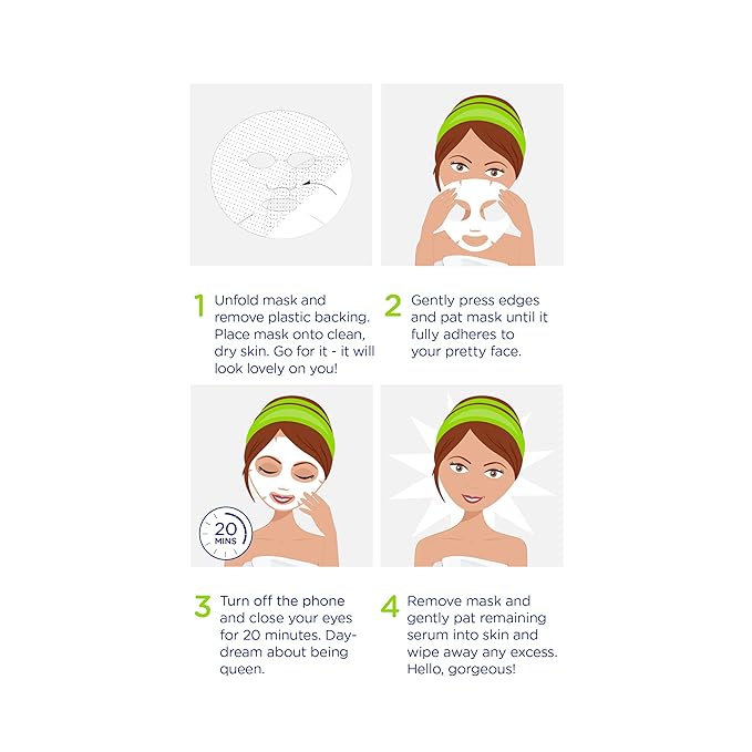 MISS SPA Illuminating 24K Gold Facial Sheet Mask Set, Antioxidant-Rich Peptides, Hydrated Glowing Complexion, Anti-Aging, Anti-Wrinkle, Skin Care for Women, 4-Pack